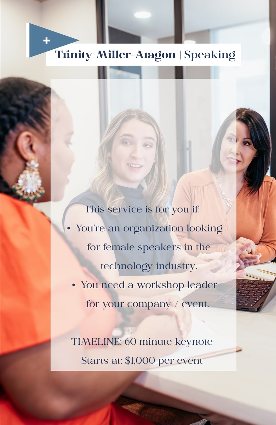 Trinity Miller-Aragon speaking at a workshop
